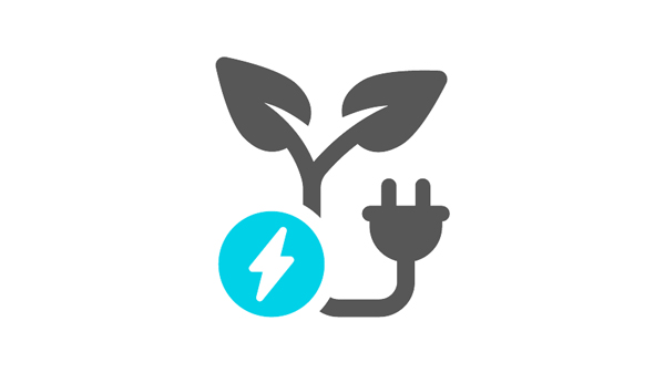plant symbol representing sustainability and renewable energy with a power plug and battery icon promoting ecological practices and modern solutions 2 energy sources